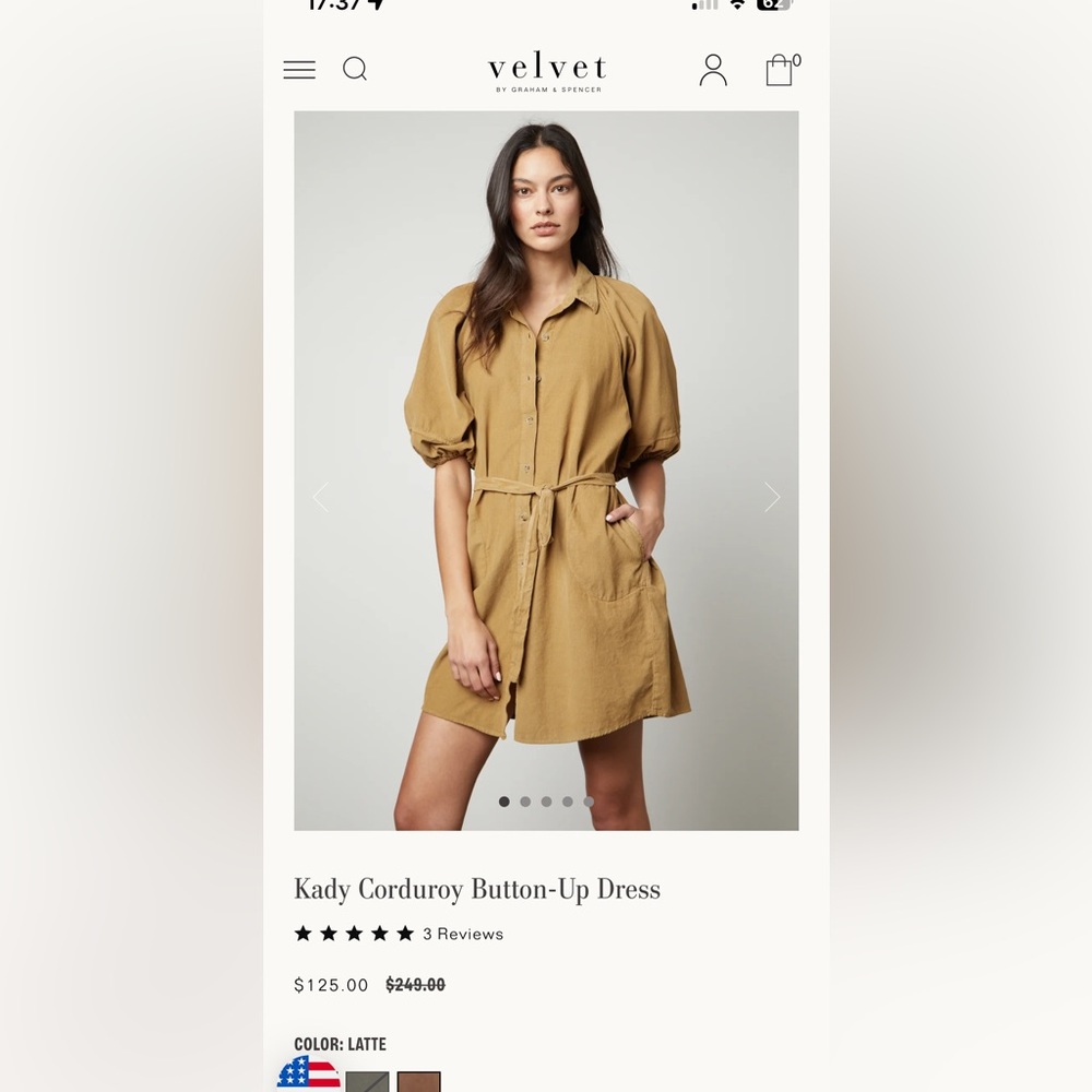 Velvet corduroy dress w/pockets